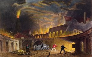 リミントンアイアンワークスオンザタイン、1835 作： Thomas Allom
